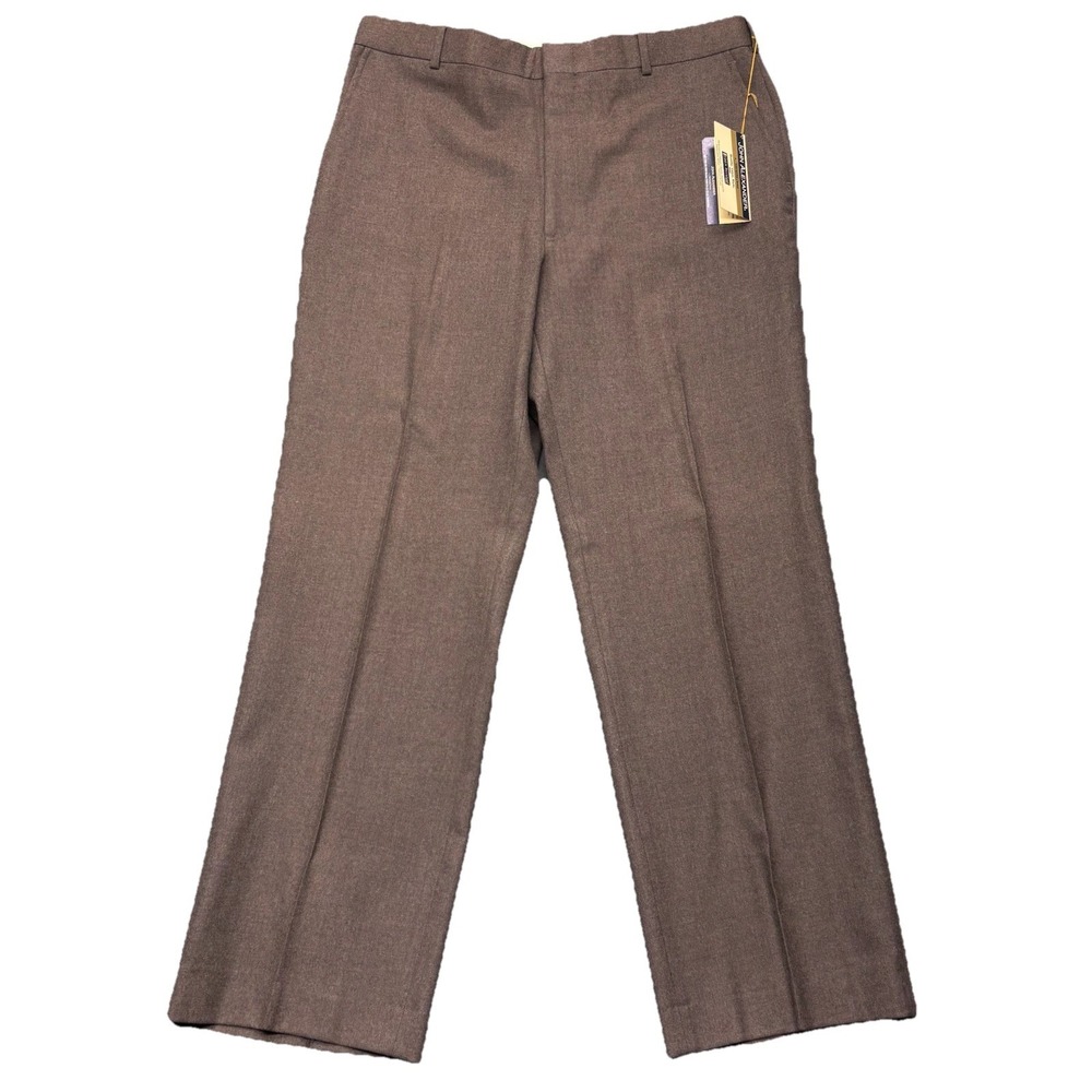 VTG John Alexander Dress Pants Mens Size 36 x 30 Brown Wool Pleated USA NWT